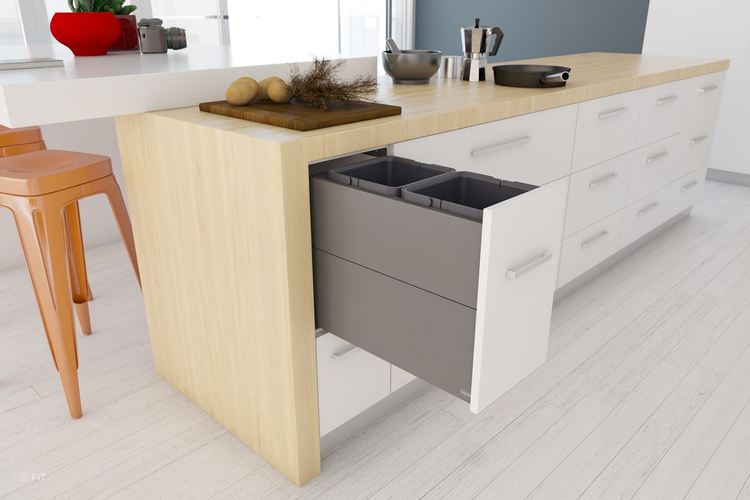 Tanova Designer Series 2 Pull Out Kitchen Bins
