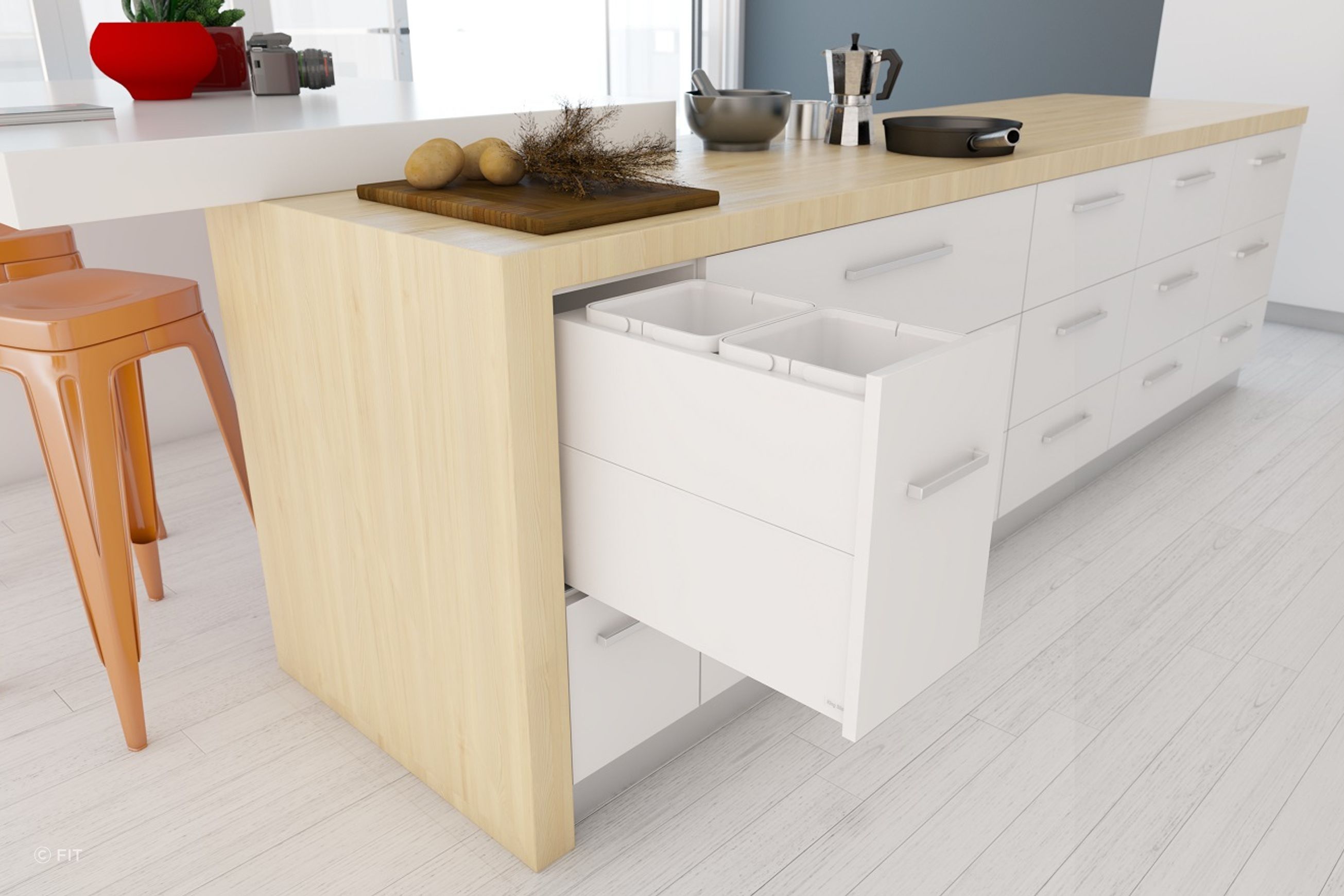 Tanova Designer Series 2 Pull Out Kitchen Bins