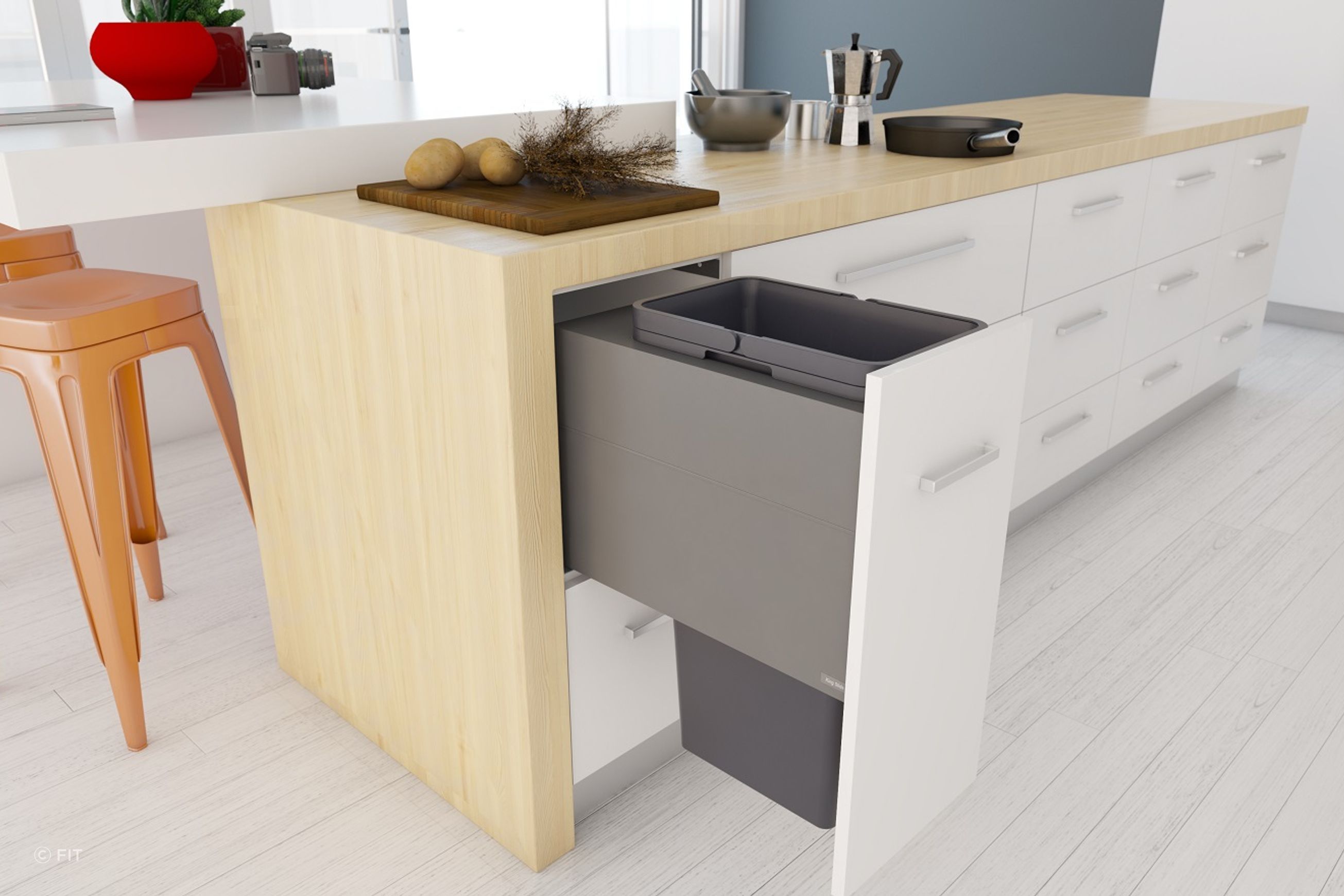 Tanova Designer Series 2 Pull Out Kitchen Bins