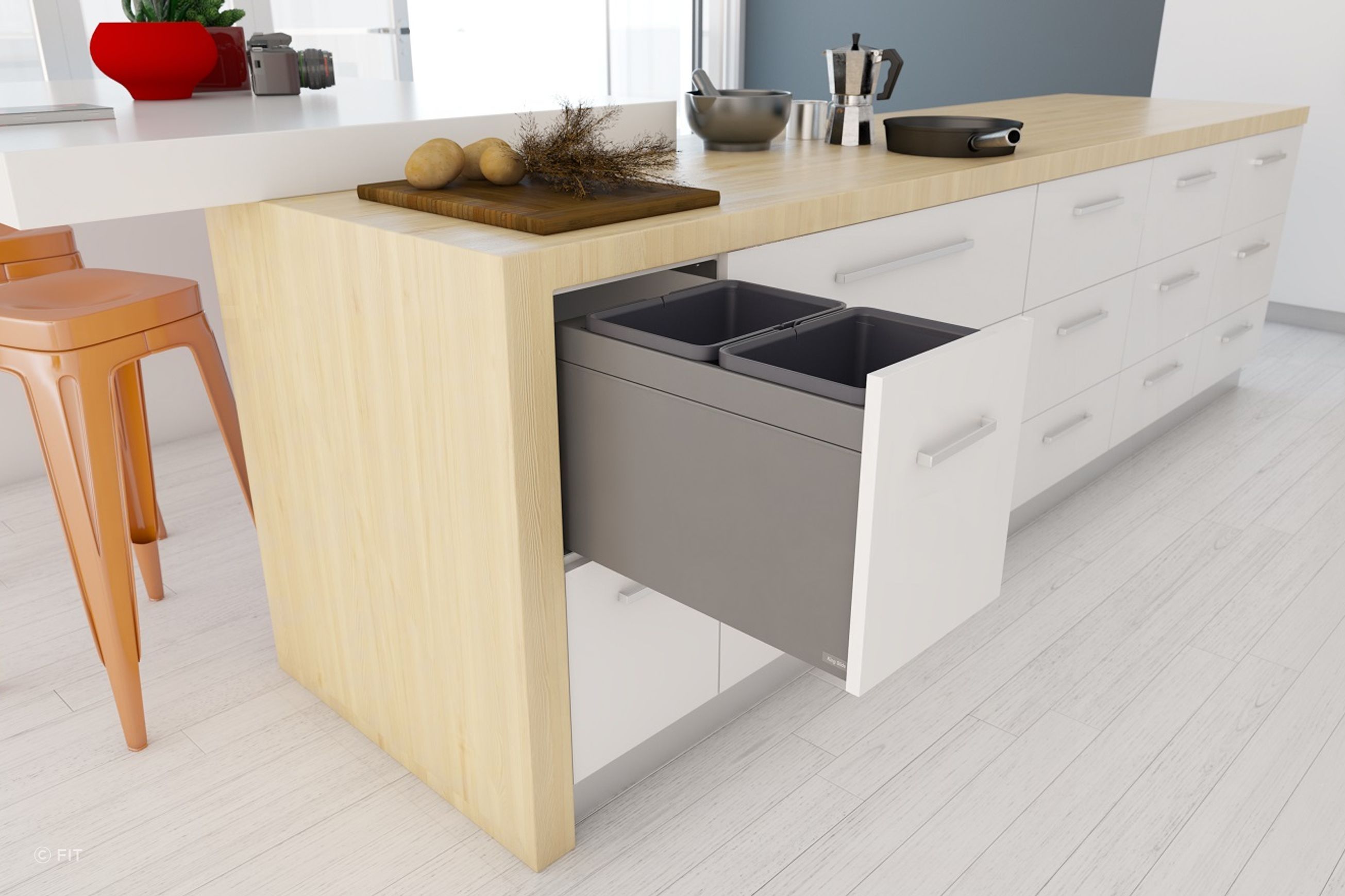Tanova Designer Series 2 Pull Out Kitchen Bins
