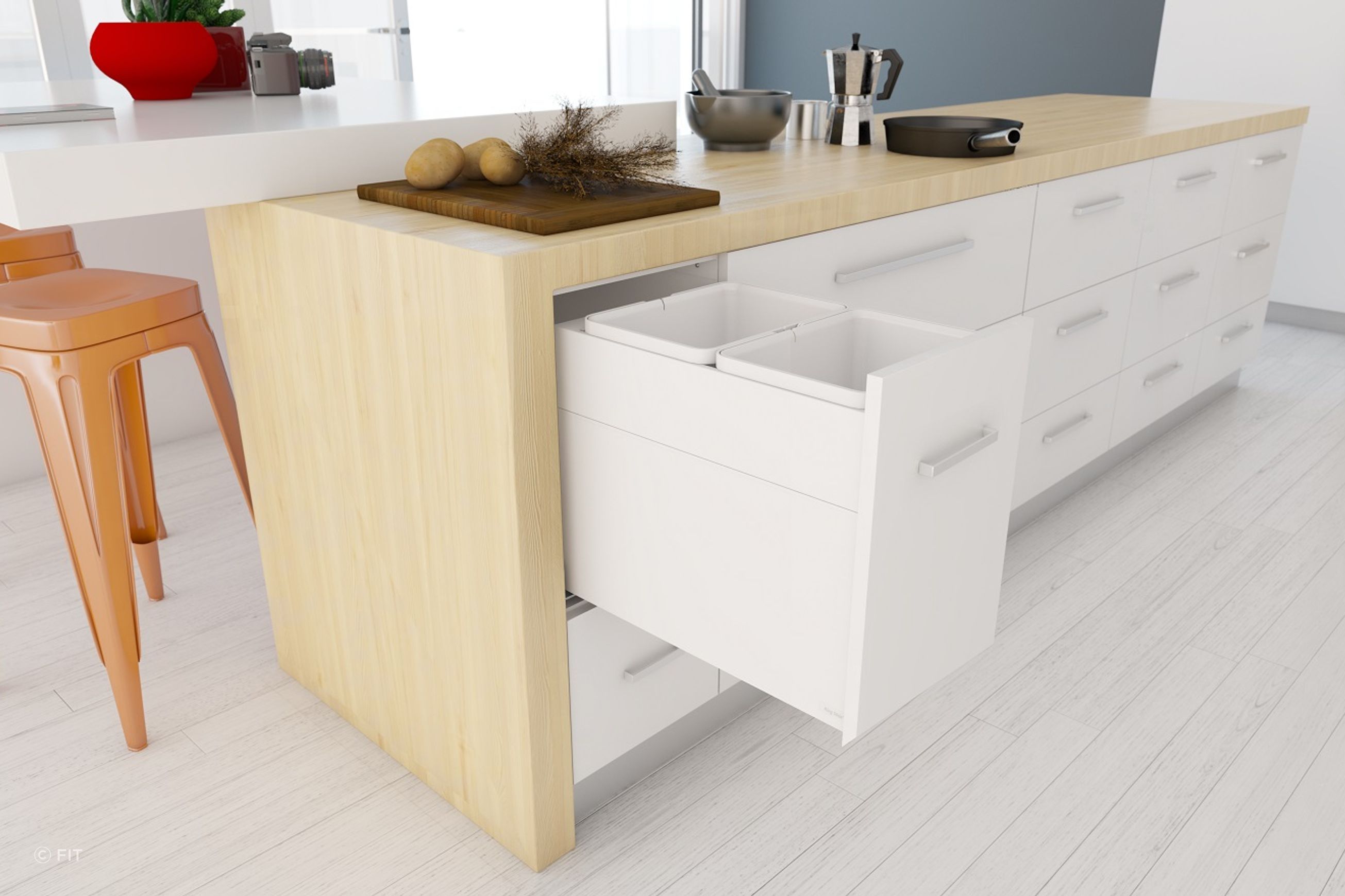 Tanova Designer Series 2 Pull Out Kitchen Bins