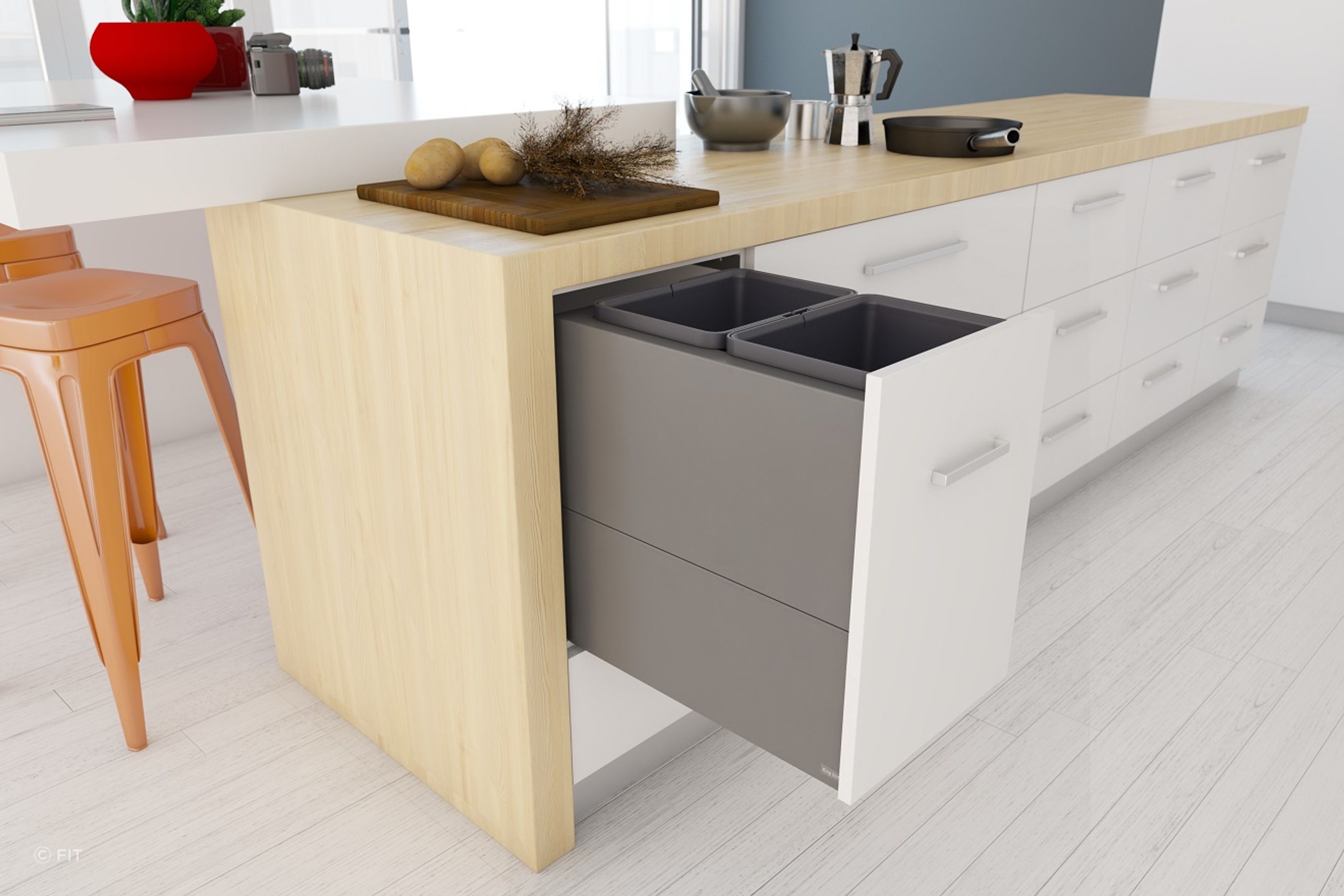 Tanova Designer Series 2 Pull Out Kitchen Bins
