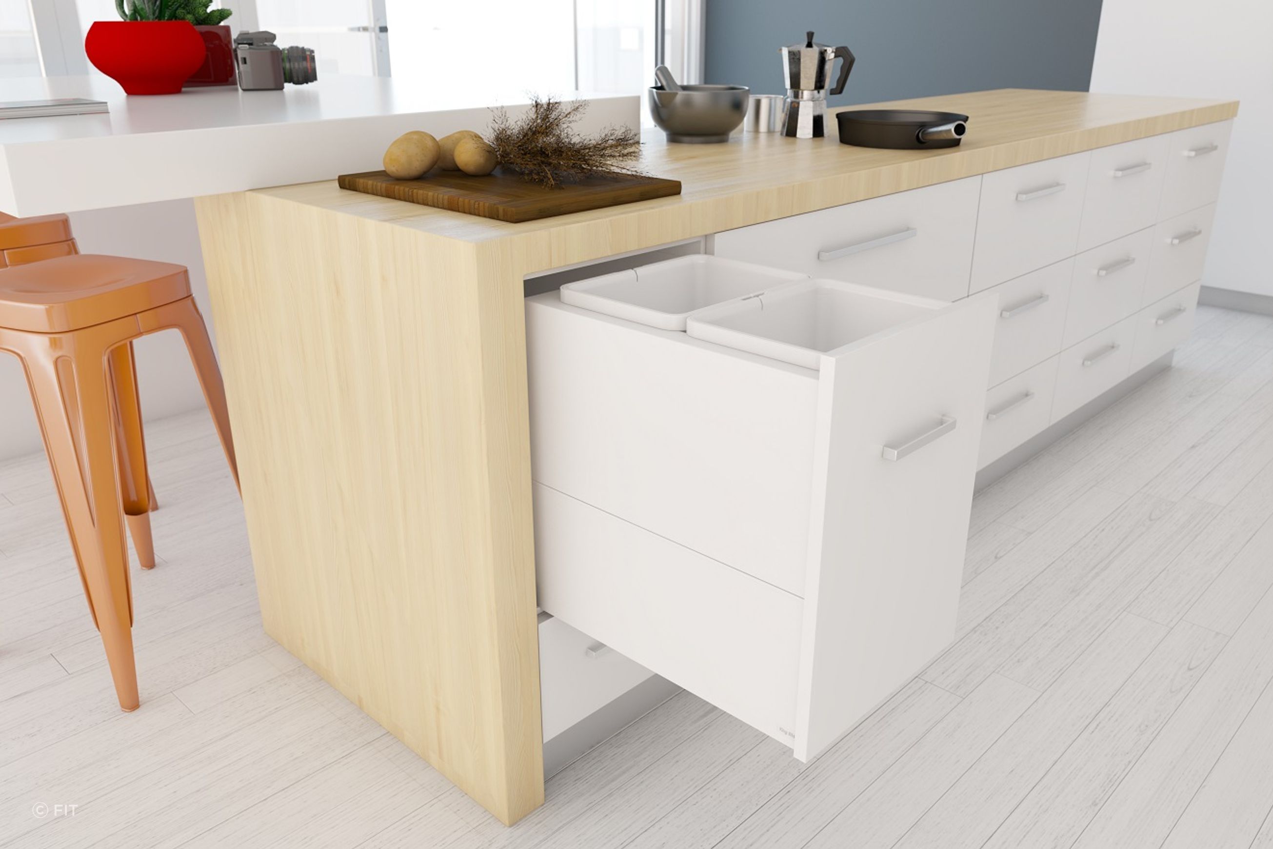 Tanova Designer Series 2 Pull Out Kitchen Bins