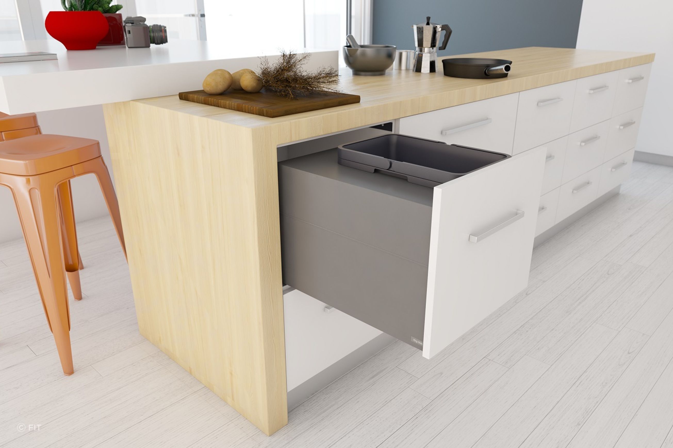 Tanova Designer Series 2 Pull Out Kitchen Bins