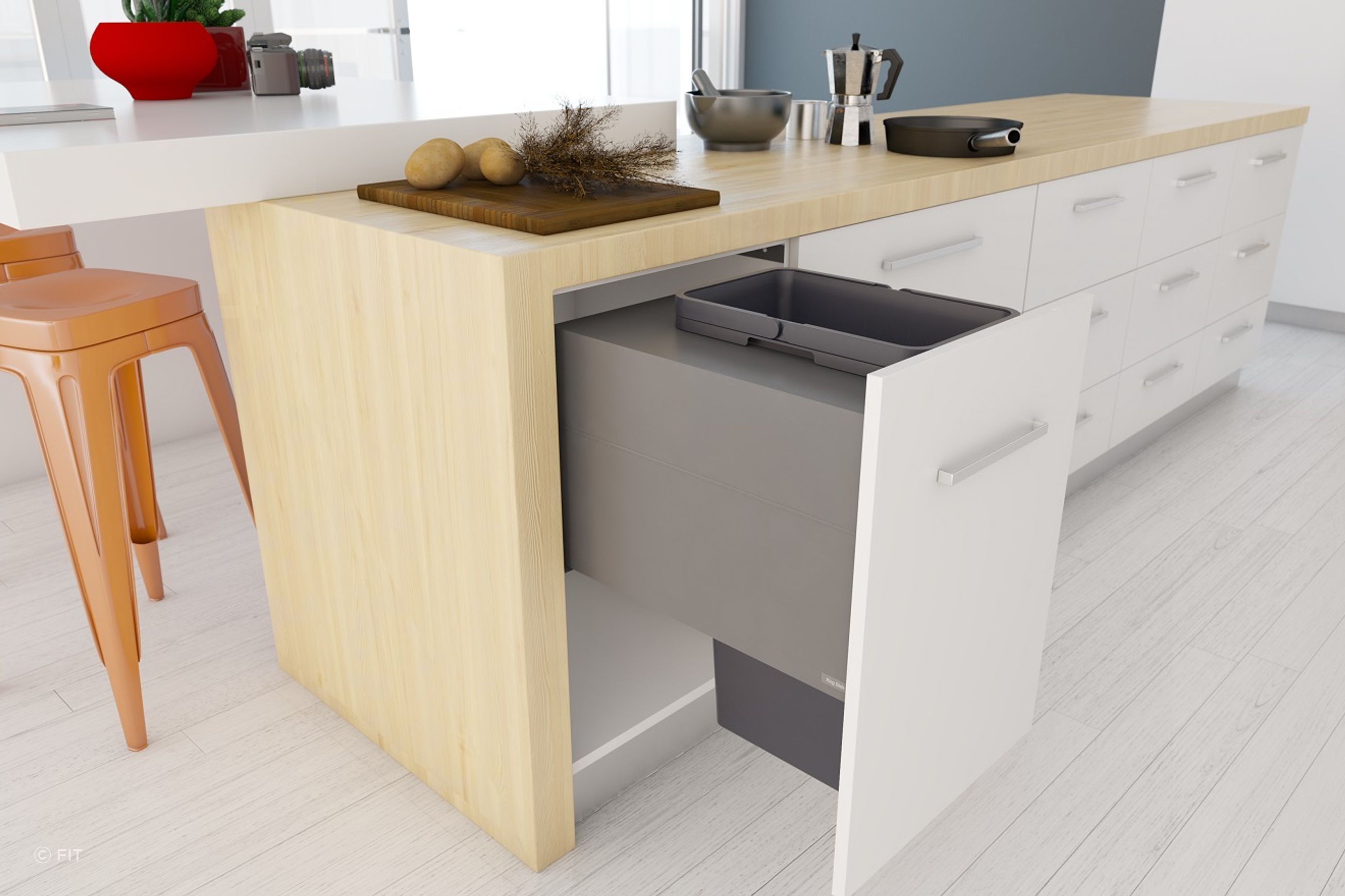 Tanova Designer Series 2 Pull Out Kitchen Bins