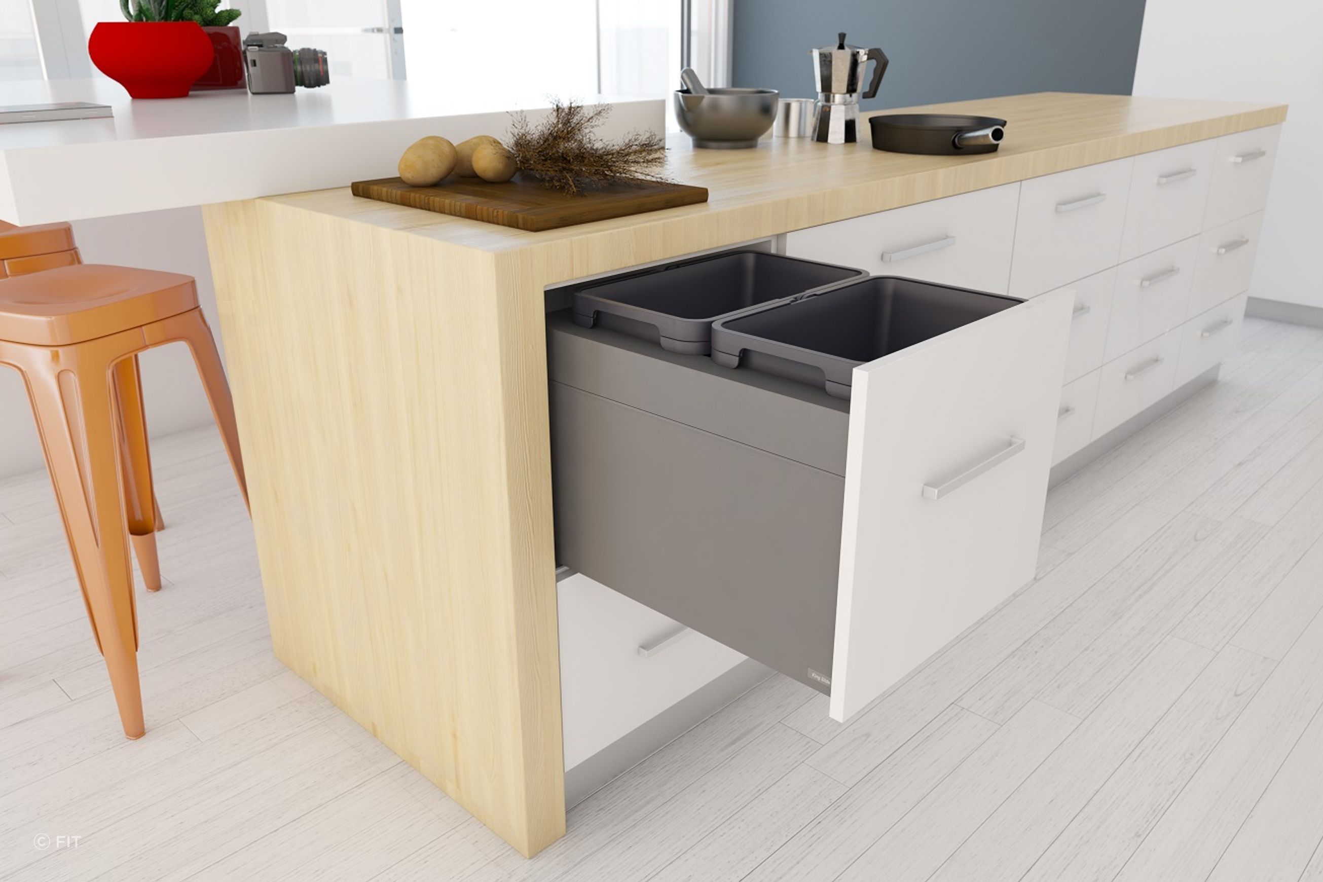 Tanova Designer Series 2 Pull Out Kitchen Bins