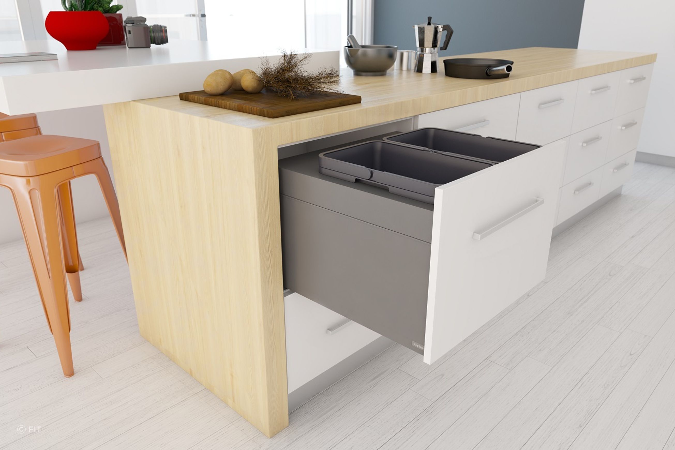 Tanova Designer Series 2 Pull Out Kitchen Bins