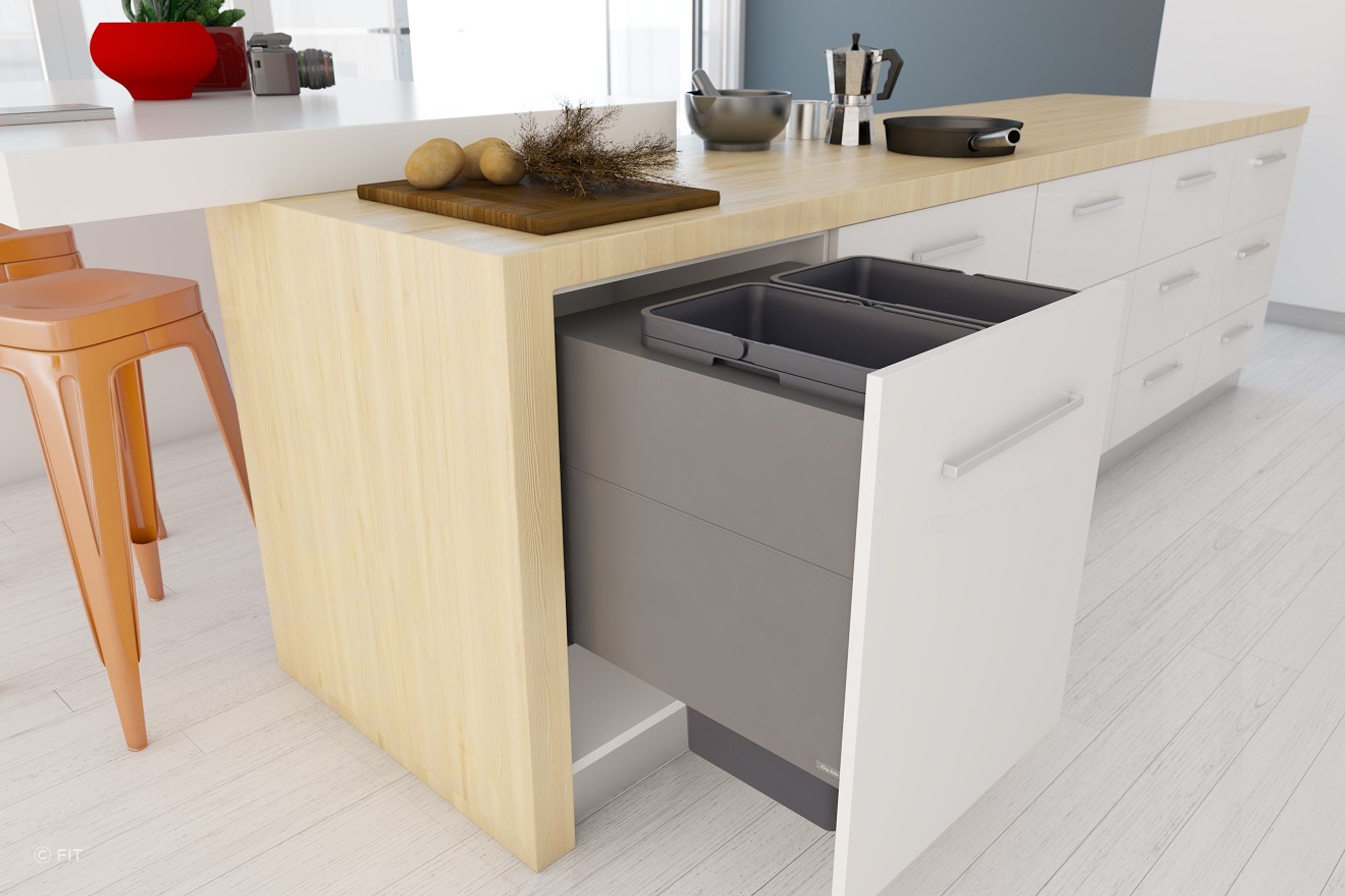 Tanova Designer Series 2 Pull Out Kitchen Bins