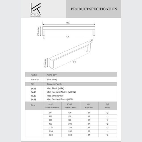 Anna Bay Minimalist Kitchen Handles