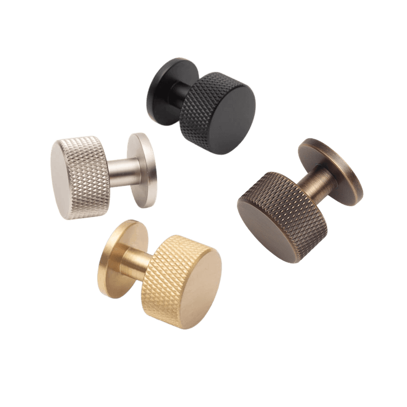 Solid Brass Knurled Kitchen Drawer Knobs