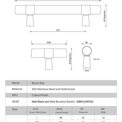 Byron Bay Black and Nickel Pull Handles