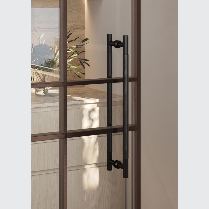 Textured Solid Brass Pull Handle - Diamond Knurled