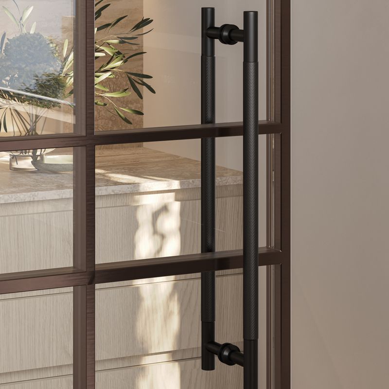 Textured Solid Brass Pull Handle - Diamond Knurled