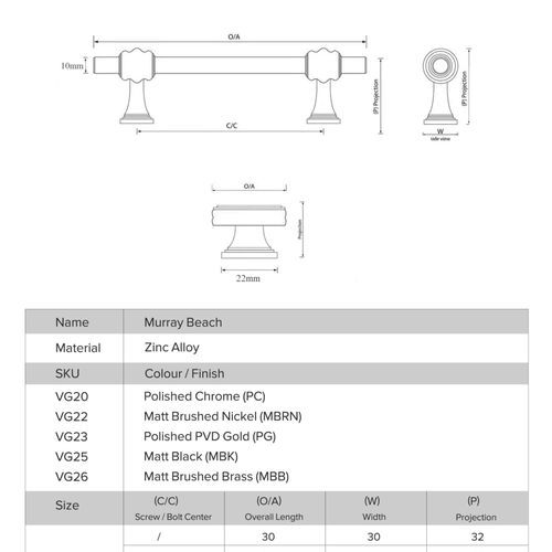 Hamilton murray beach Kitchen Handles