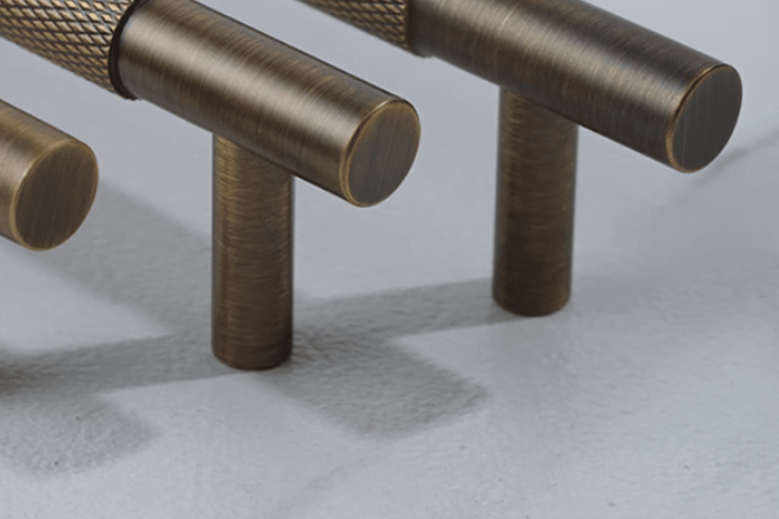 Kitchen Knurled handles solid Brass /aged antique brass Tallow Beach