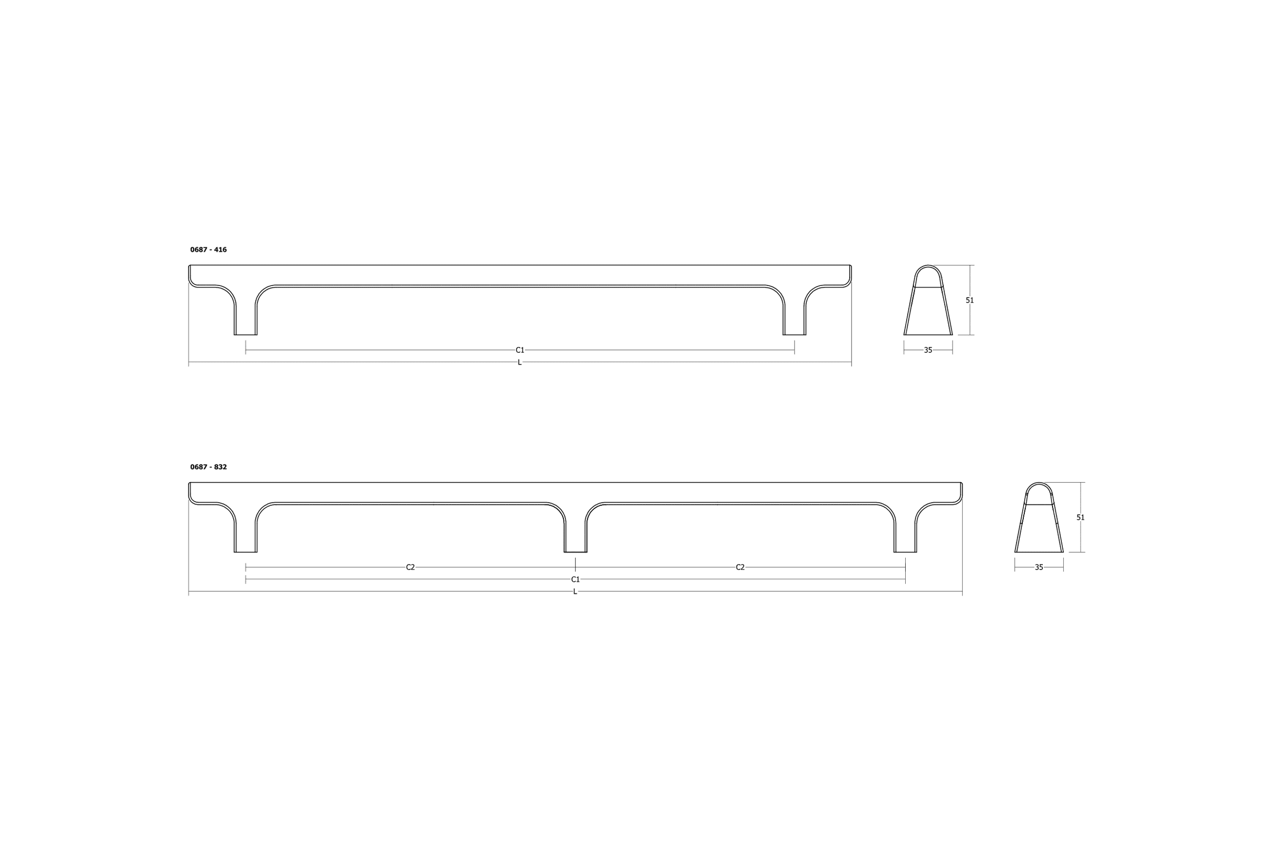 HINOKI BIG Metal Cabinet Handle