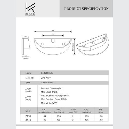 Bells Beach Half Moon Pull Drawer Handles