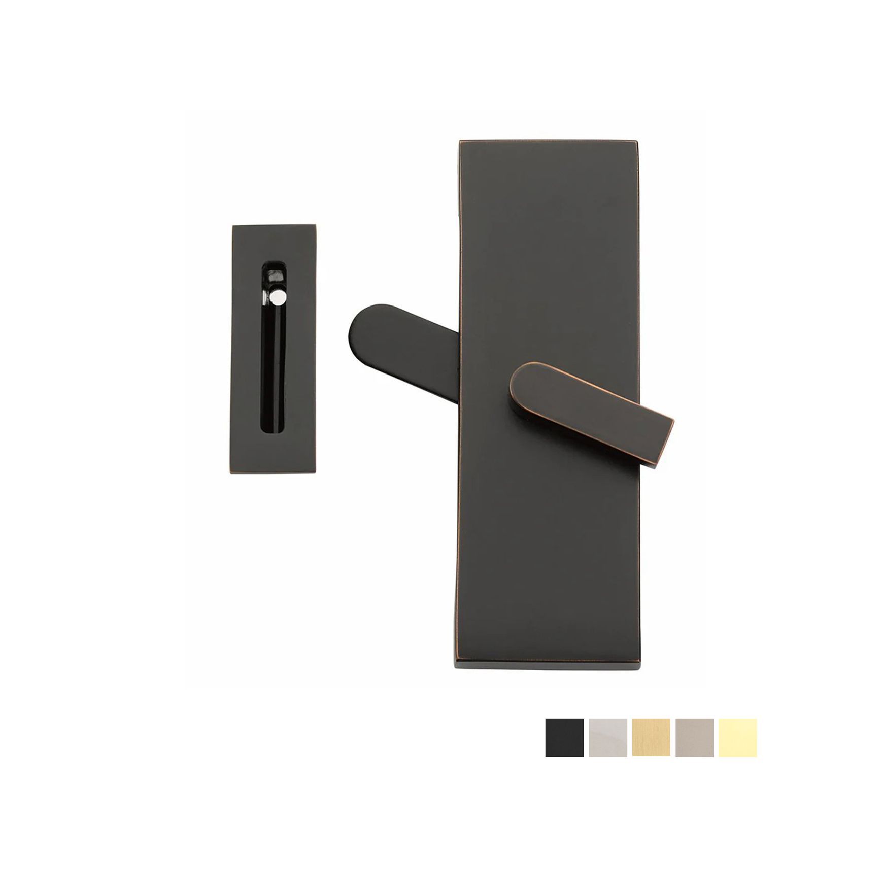 Emtek Rectangular Barn Door Privacy Lock with Strike