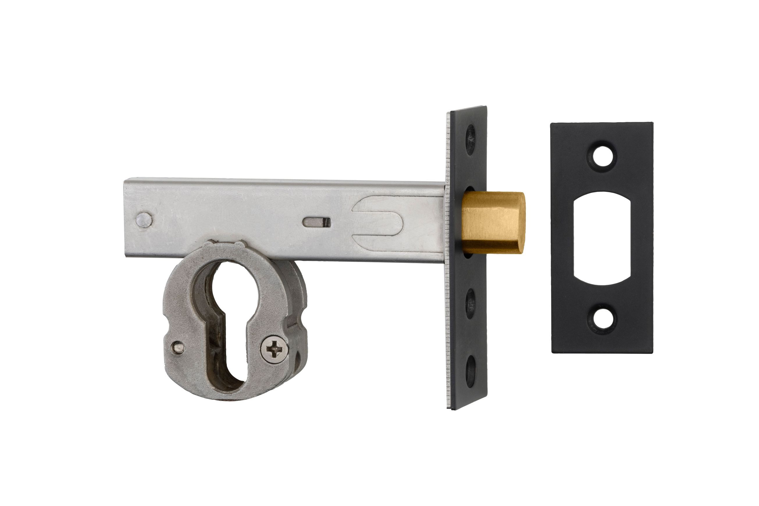 Euro Mortice Deadbolt - 60mm Backset | Matt Black
