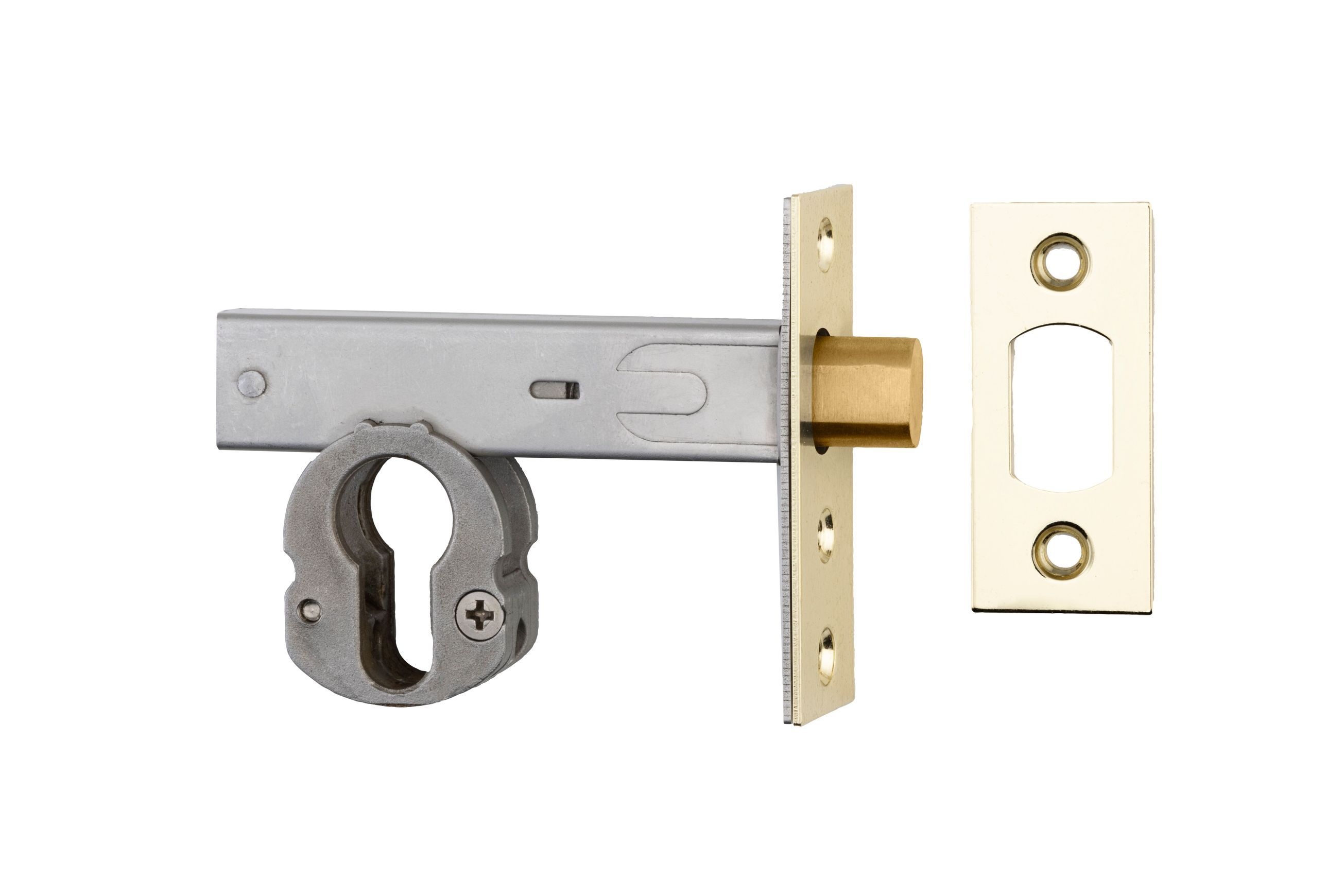 Euro Mortice Deadbolt - 60mm Backset | Polished Brass