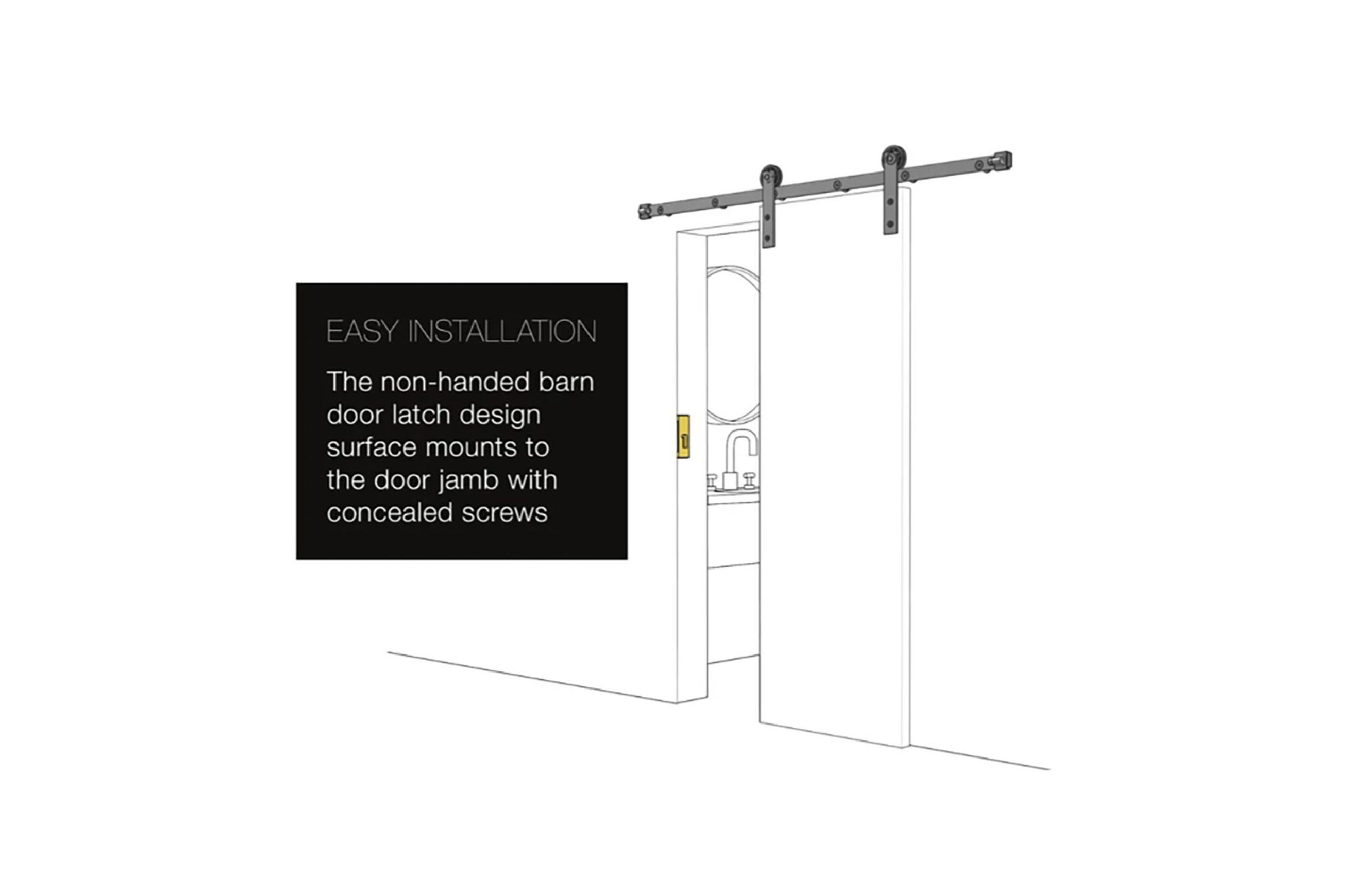 Emtek Rectangular Barn Door Privacy Lock with Strike
