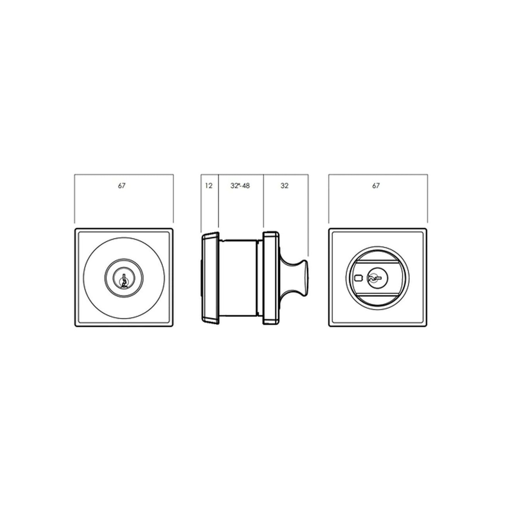 Lockwood Paradigm Square Deadbolt Rose Matt Black