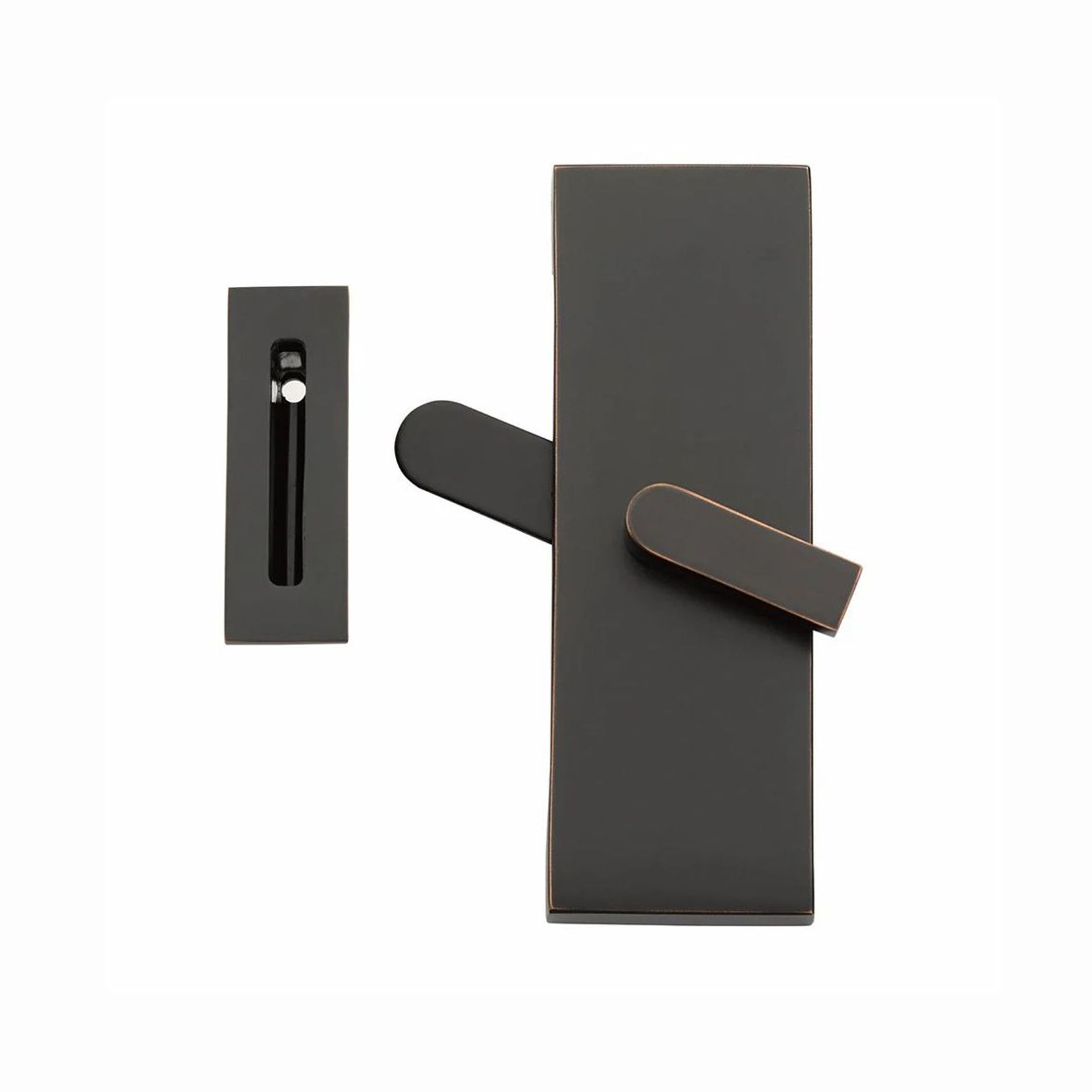 Emtek Rectangular Barn Door Privacy Lock with Strike