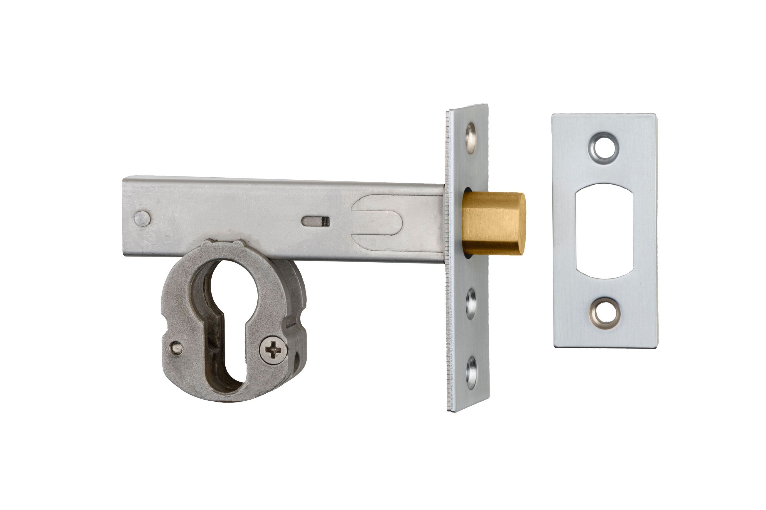 Euro Mortice Deadbolt - 60mm Backset | Brushed Chrome