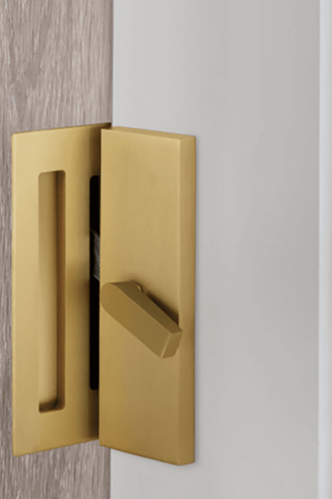 Emtek Rectangular Barn Door Privacy Lock with Strike