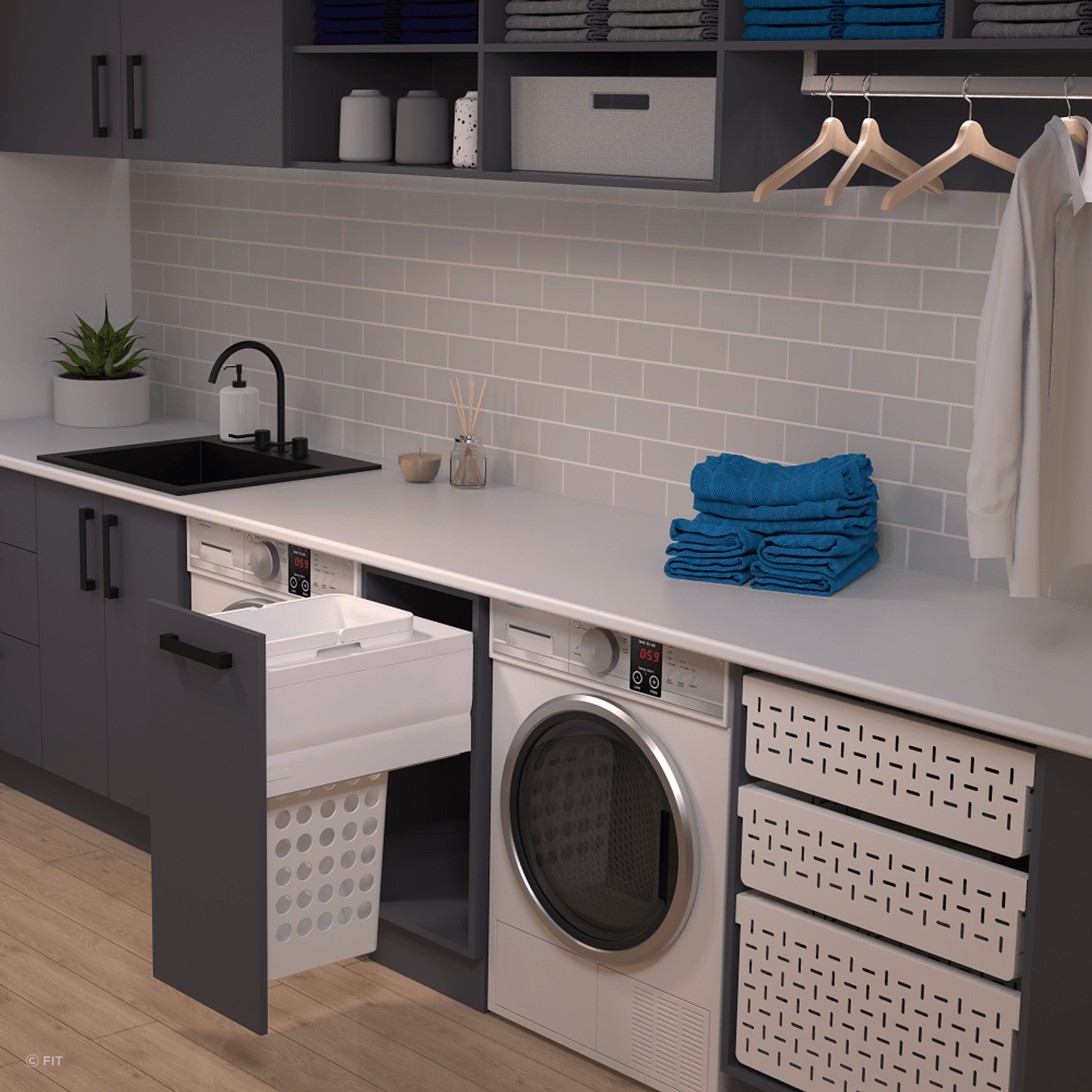 Tanova Designer Series Pull Out Laundry Units