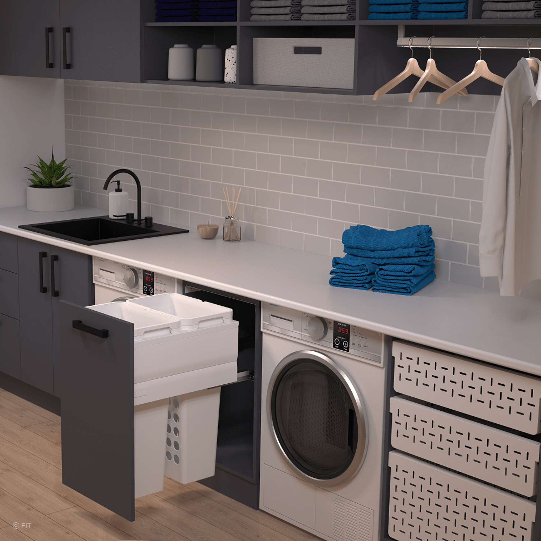 Tanova Designer Series Pull Out Laundry Units