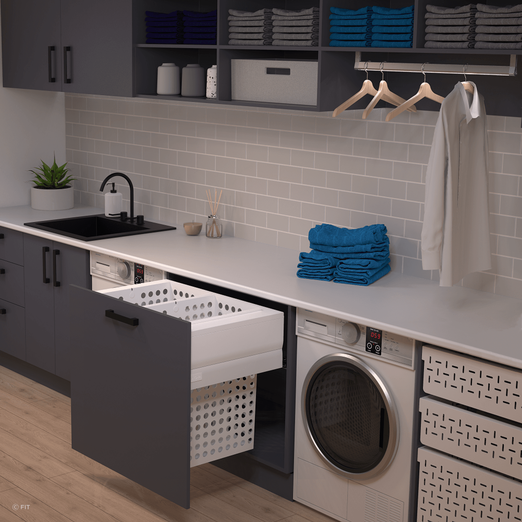 Tanova Designer Series Pull Out Laundry Units