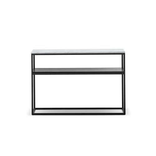 Ebonie 120cm White Marble Console Table | Black