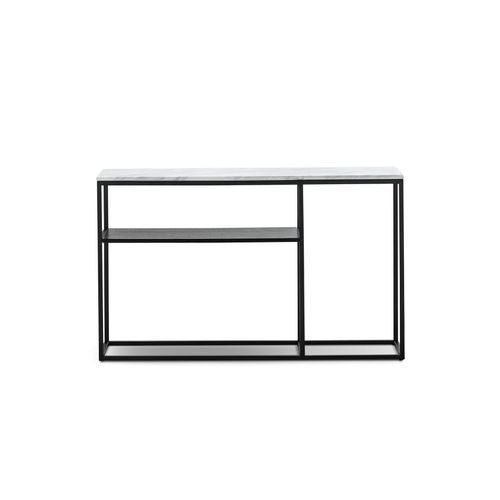Ebonie 130cm White Marble Console Table | Black