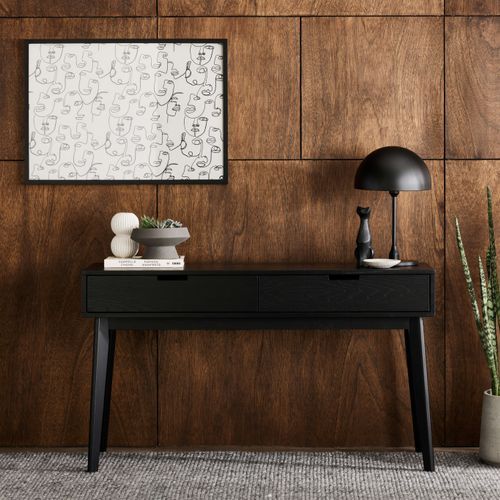 Cannes Console Table | 2 Drawer | Black Hardwood