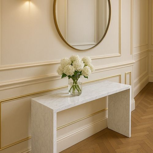 Waterfall Hallway Console - Carrara Marble | Natural Stone Co.