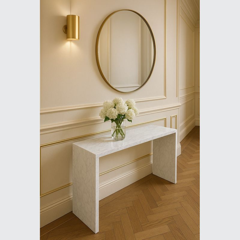 Waterfall Hallway Console - Carrara Marble | Natural Stone Co.
