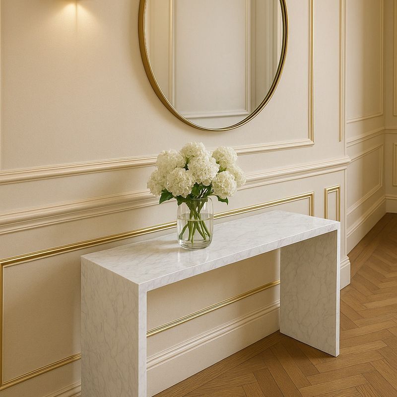 Waterfall Hallway Console - Carrara Marble | Natural Stone Co.