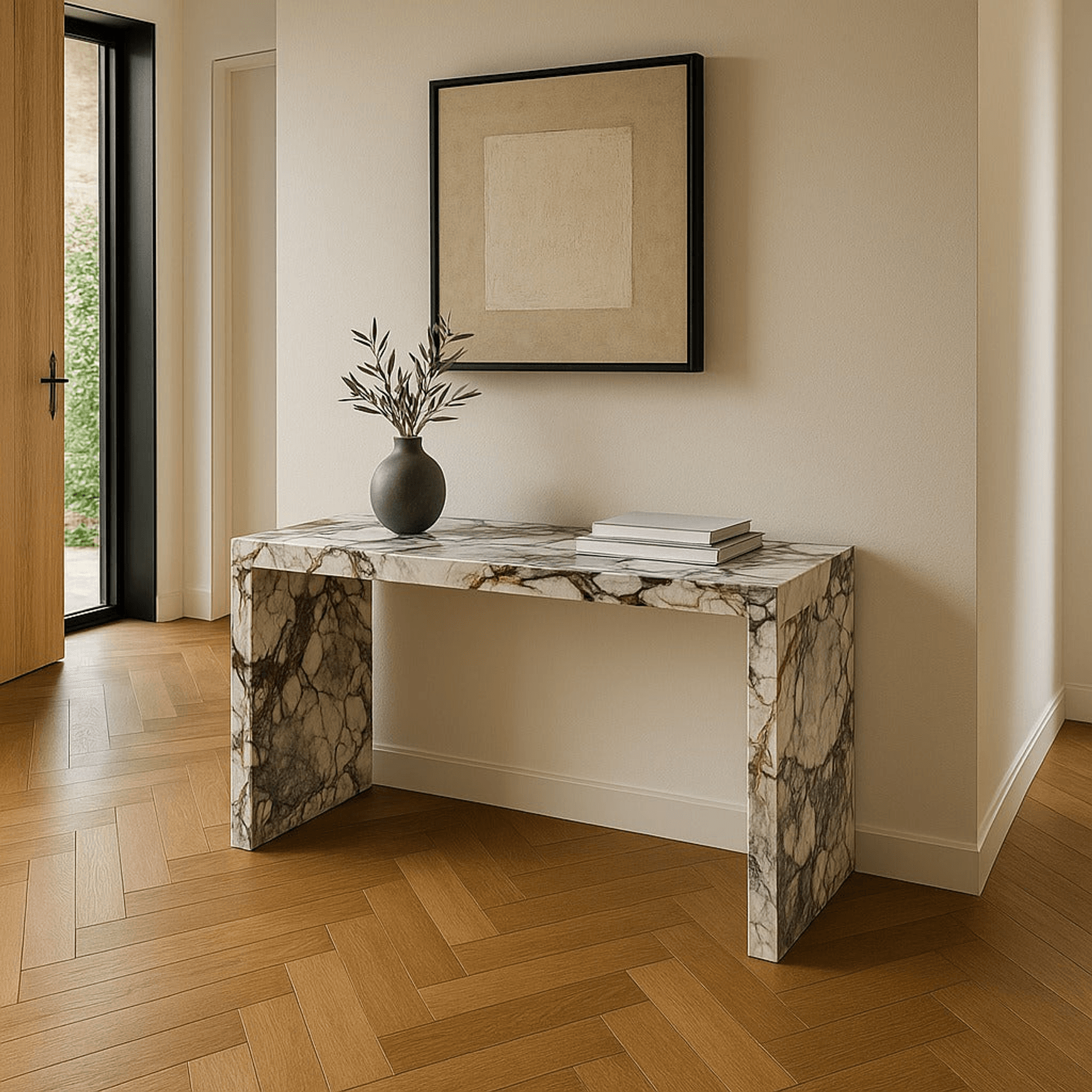 Waterfall Hallway Console - Milky Blue | Natural Stone Co.
