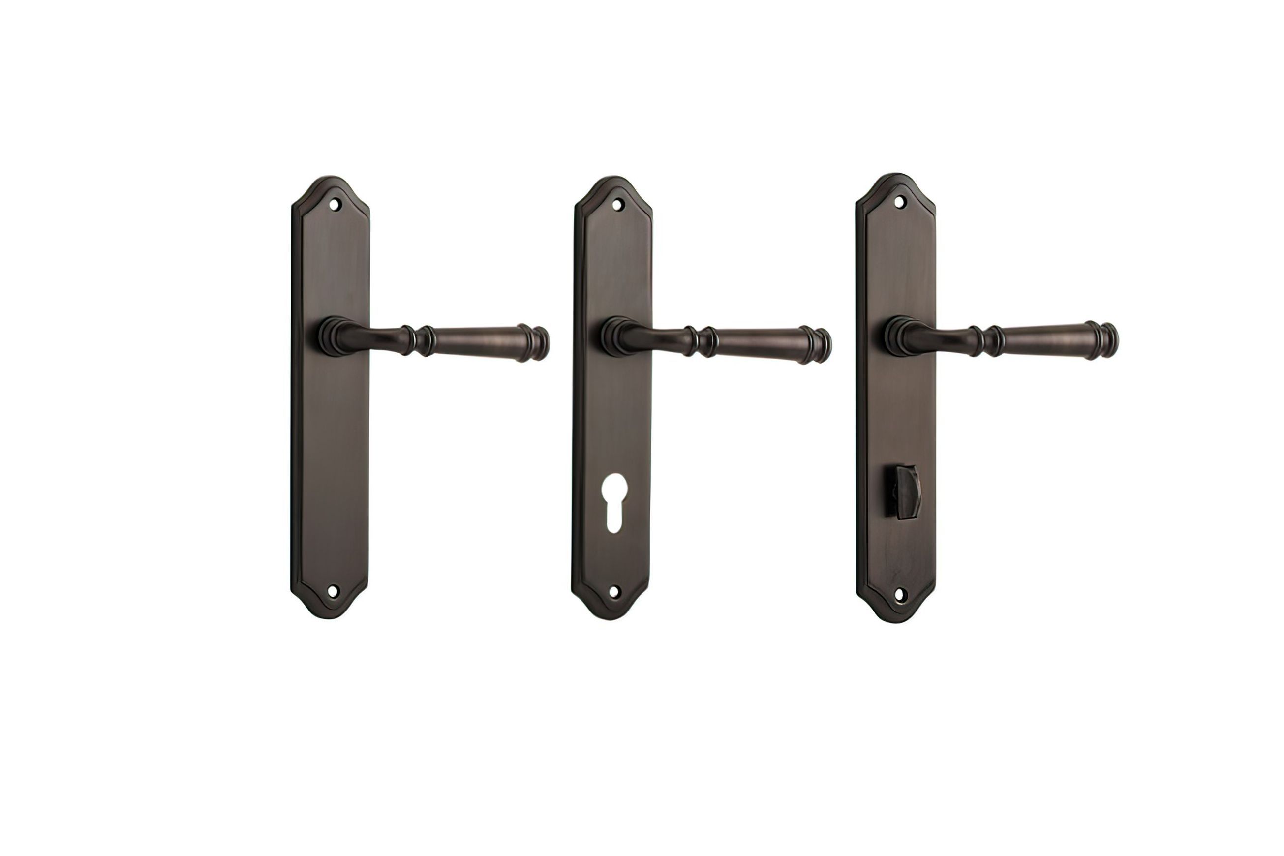 Iver Verona Door Lever on Shouldered Backplate Signature Brass