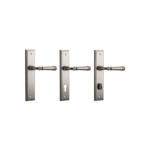 Iver Verona Door Lever on Stepped Backplate Satin Nickel - Customise to your needs