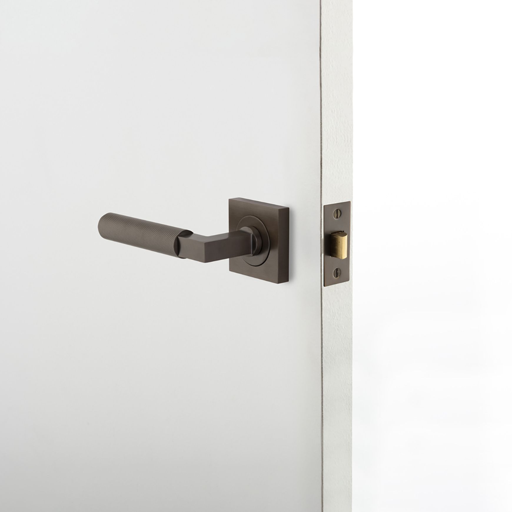 Iver Brunswick Door Lever Handle on Square Rose Passage