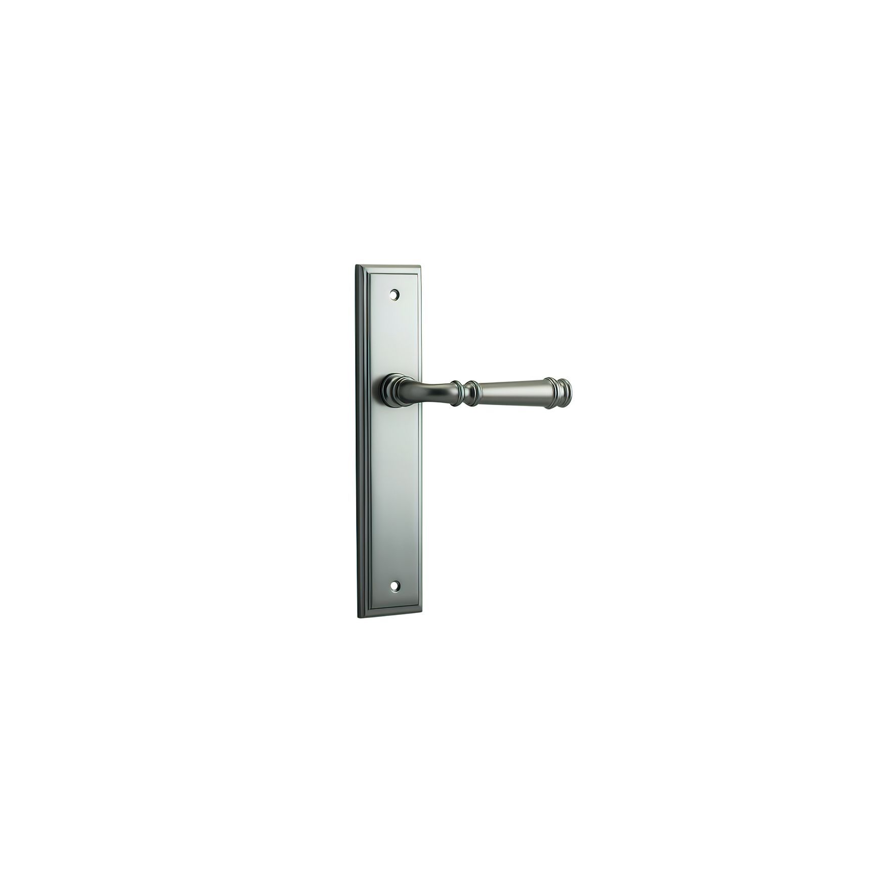 Iver Verona Door Lever on Stepped Backplate Satin Nickel - Customise to your needs