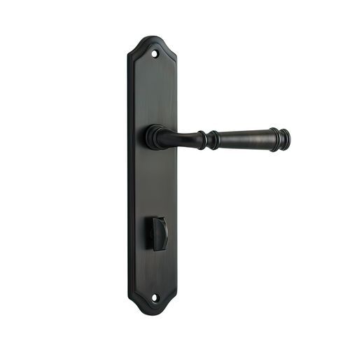 Iver Verona Door Lever on Shouldered Backplate Signature Brass