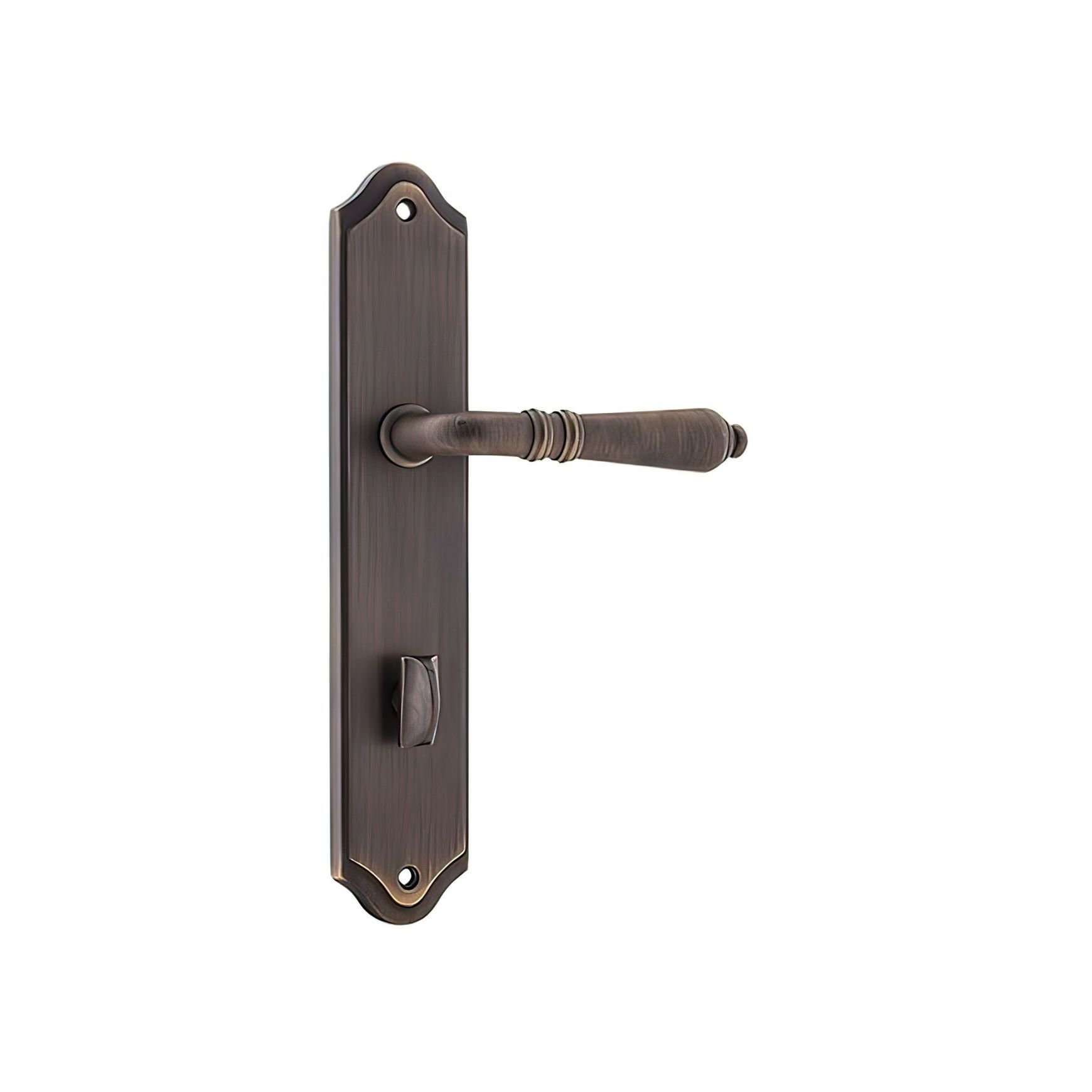 Iver Sarlat Lever Door Handle on Shouldered Backplate Signature Brass