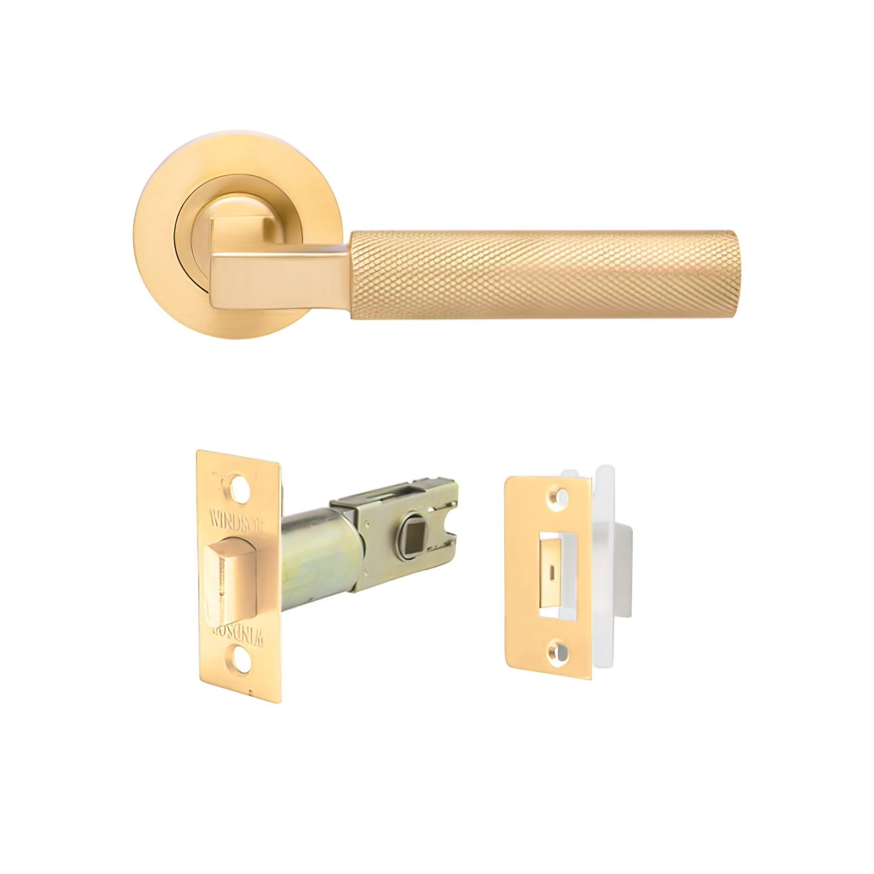 Zanda Zurich Door Handle Lever Set Satin Brass