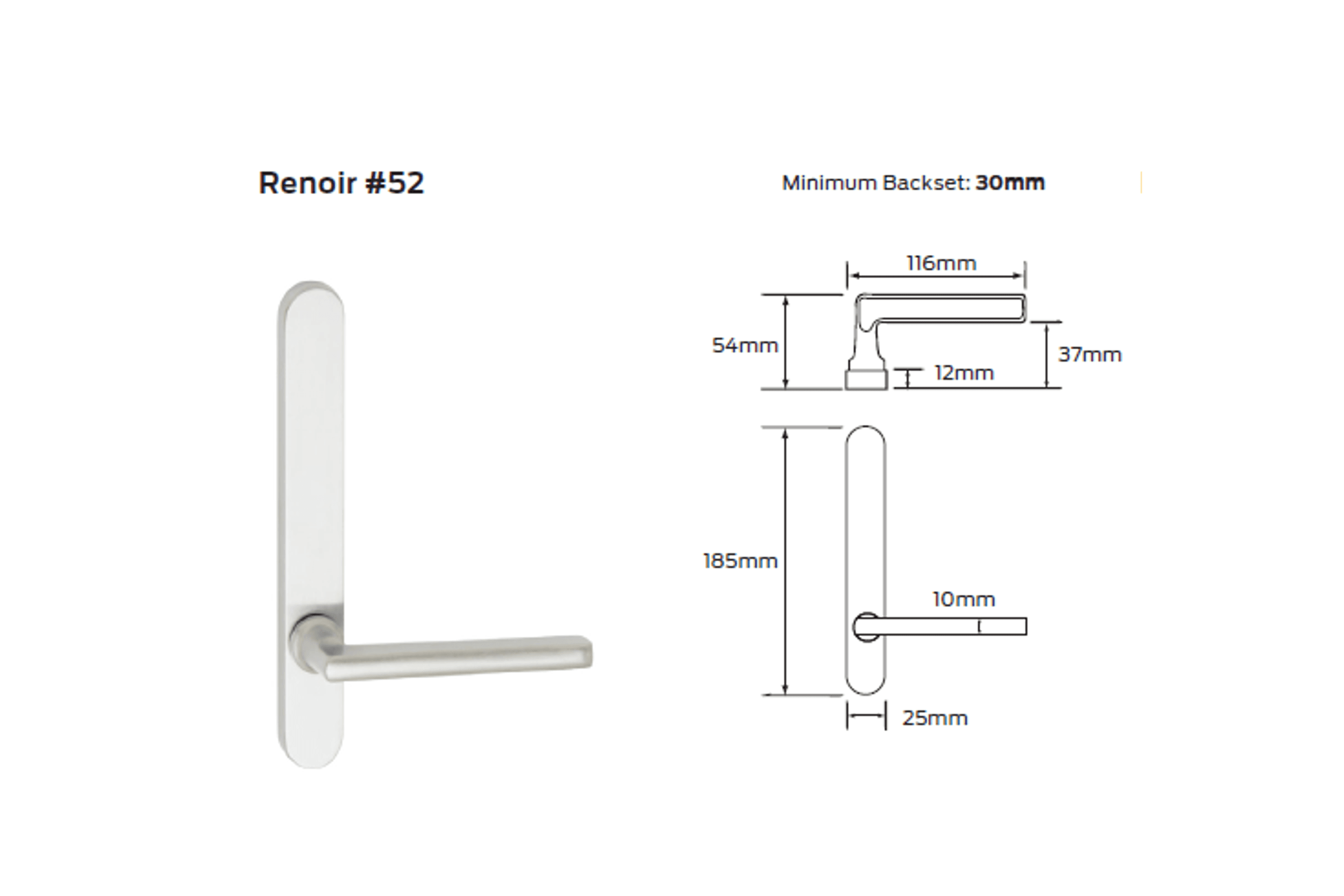 Legge 5400 Series Renoir (52) Plate Door Furniture