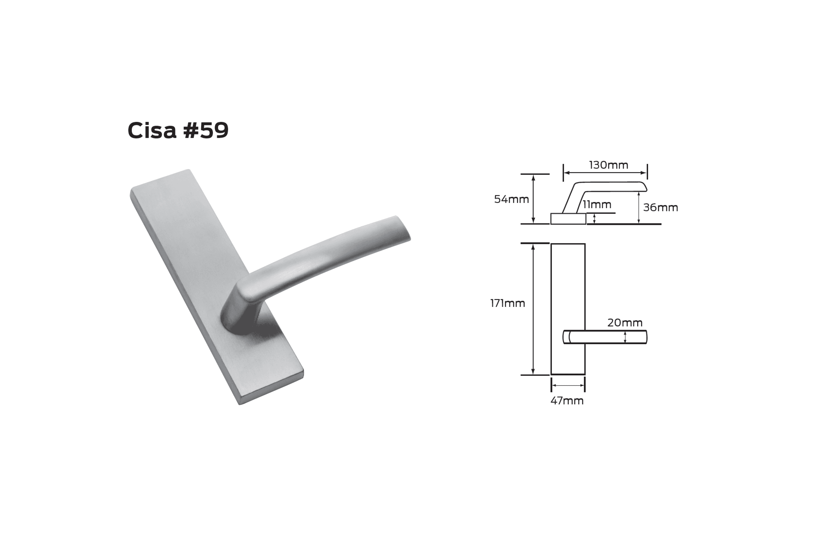 Legge 700 Series Cisa (59) Door Furniture