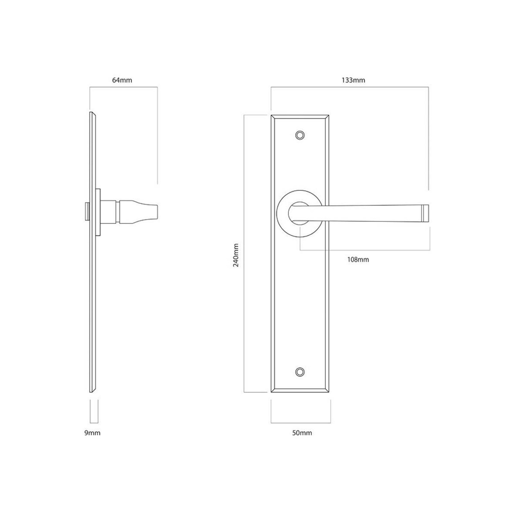 Iver Annecy Door Lever on Chamfered Backplate Privacy Bronzed Brass 10788P85 - Customise to your needs