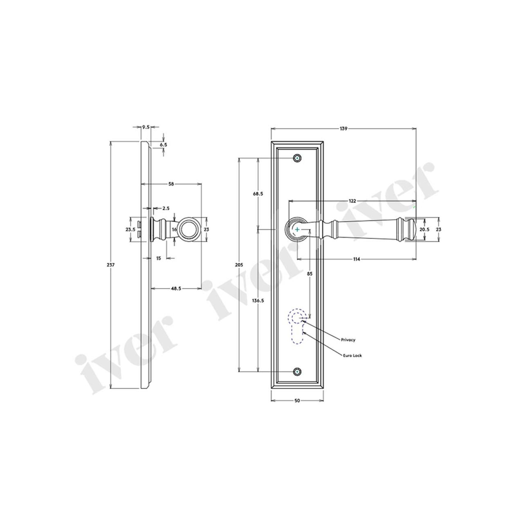 Iver Verona Door Lever on Stepped Backplate Privacy Chrome Plated 11742P85 - Customise to your needs